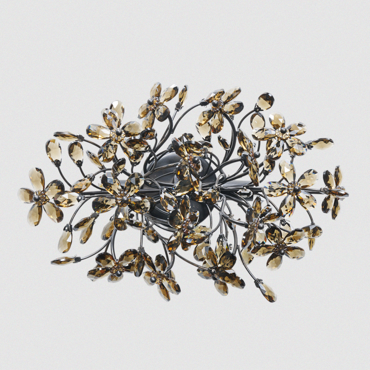 Amber crystal petal wall lamp
