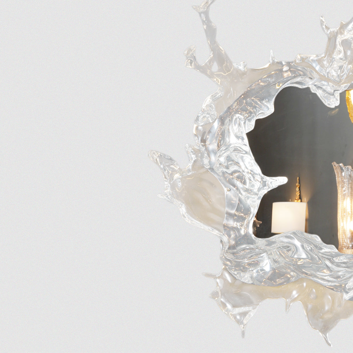 Handcrafted Resin Splash Design Modern Artistic Mirror Wall Sconce