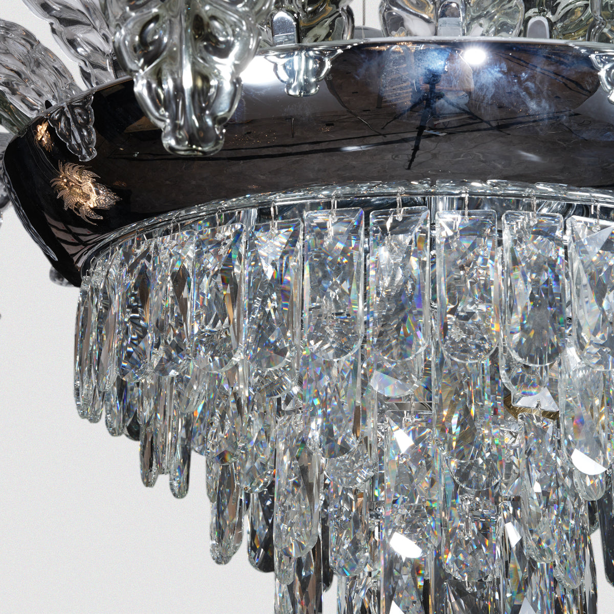 Light Fixture Modern Crystal with Leaf Design Chandelier