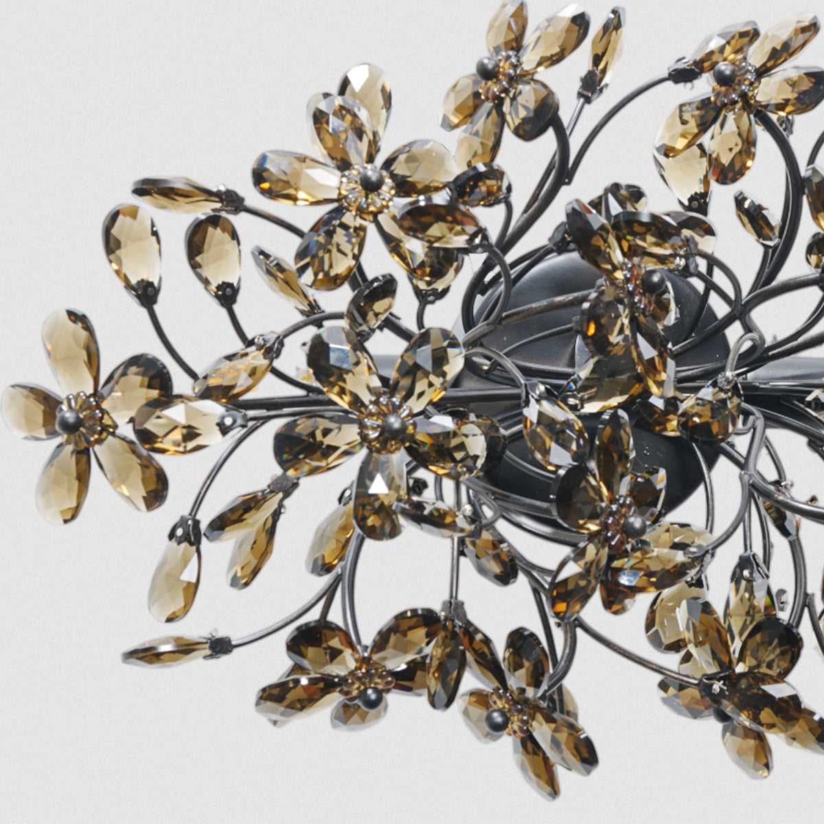 Amber crystal petal wall lamp
