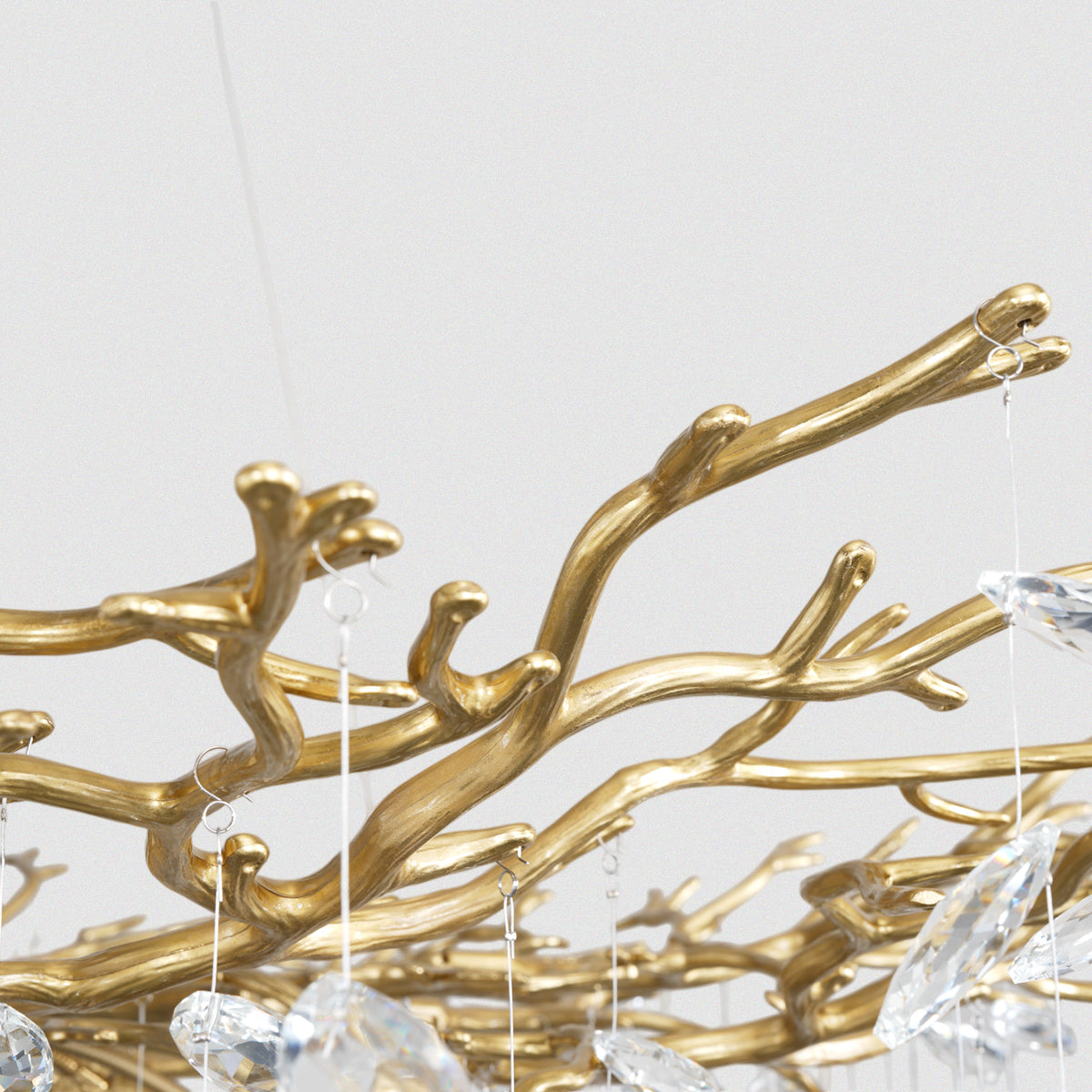 Luxury Crystal Branch Nature Brass Tree Design Chandelier