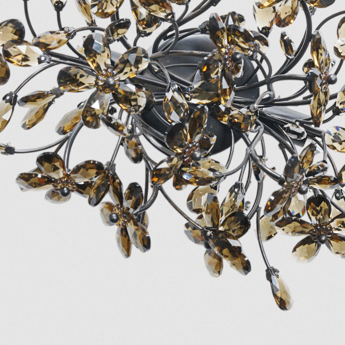 Amber crystal petal wall lamp