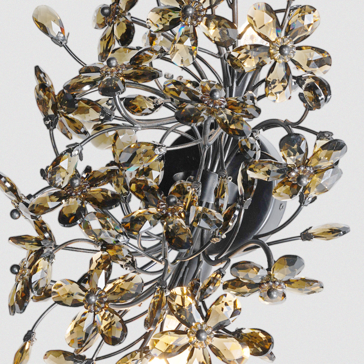 Amber crystal petal wall lamp