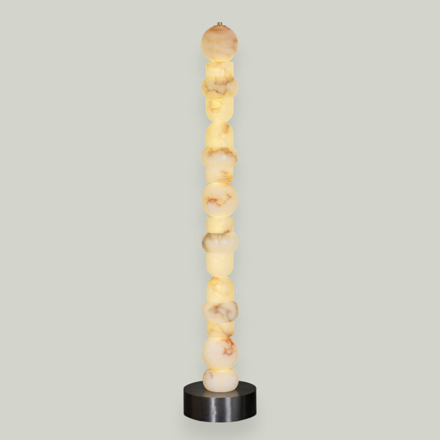 Alabaster Bronze Linear Table Lamp