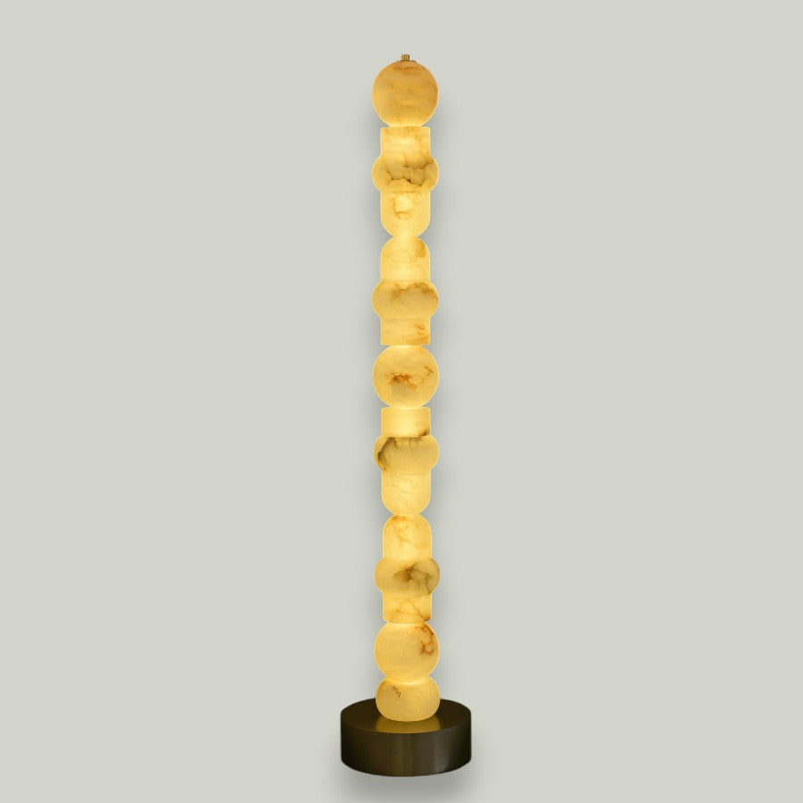 Alabaster Bronze Linear Table Lamp