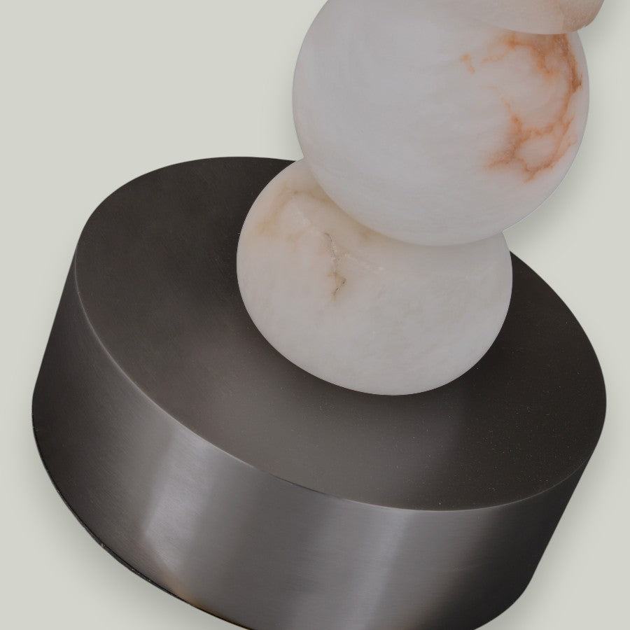 Alabaster Bronze Linear Table Lamp