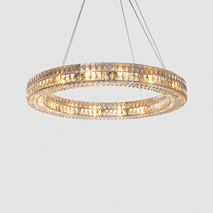 Modern Crystal Ring Chandelier – LED Ceiling Pendant Light
