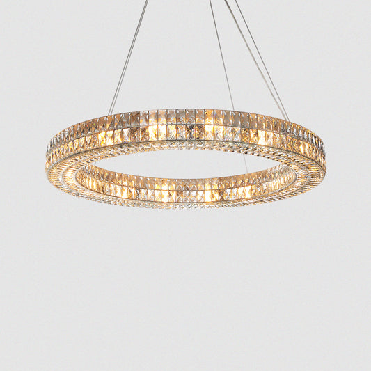 Modern Crystal Ring Chandelier – LED Ceiling Pendant Light