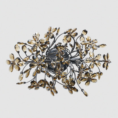 Amber crystal petal wall lamp