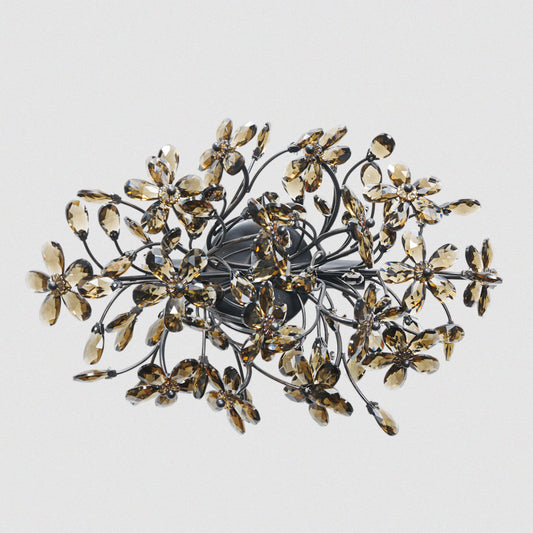 Amber crystal petal wall lamp