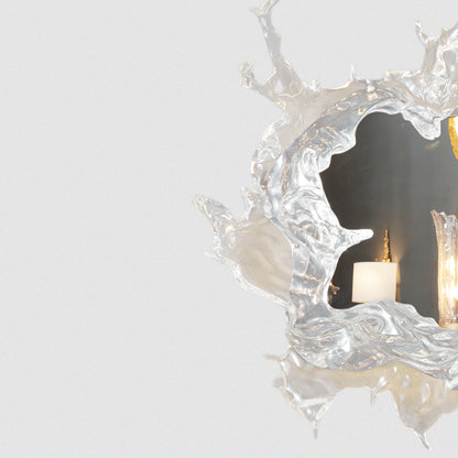 Handcrafted Resin Splash Design Modern Artistic Mirror Wall Sconce