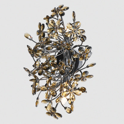 Amber crystal petal wall lamp