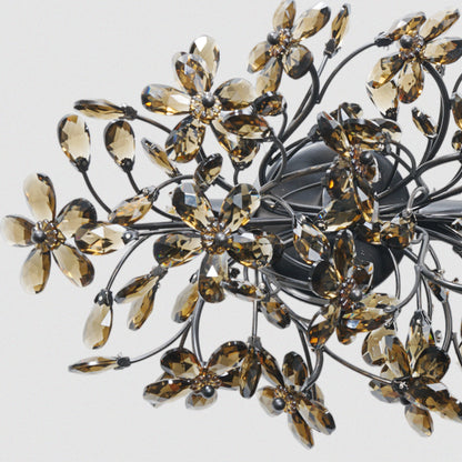 Amber crystal petal wall lamp
