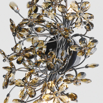 Amber crystal petal wall lamp