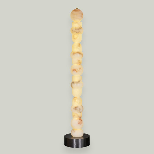 Alabaster Bronze Linear Table Lamp