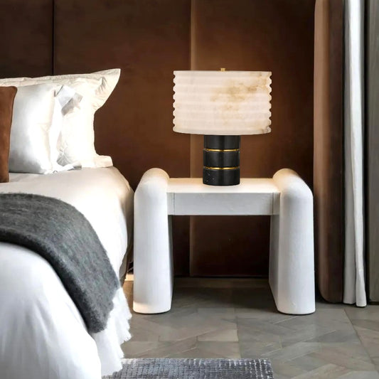 Alabaster Bronze Table Lamp for Bedroom